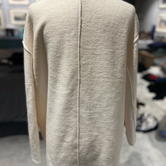 Ivory Zara Oversized Knit Blazer w Silver Buttons. Double breasted. - Picture 8 of 8